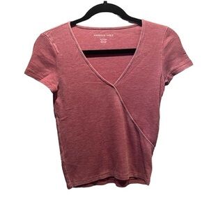American Eagle Women’s Faux Wrap Thermal T Shirt Size XS